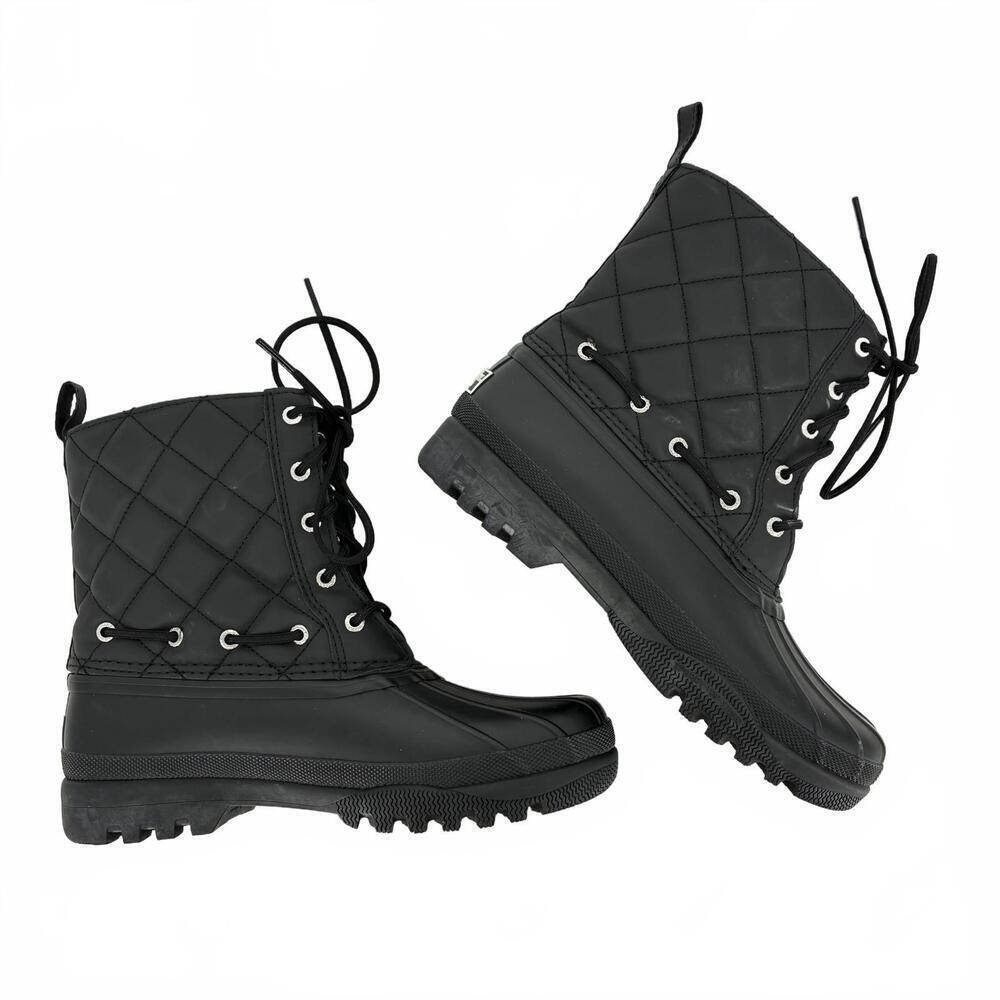 Sperry Top-Sider Womens Size 7 Black Gosling Duck Boots Round Toe Waterproof